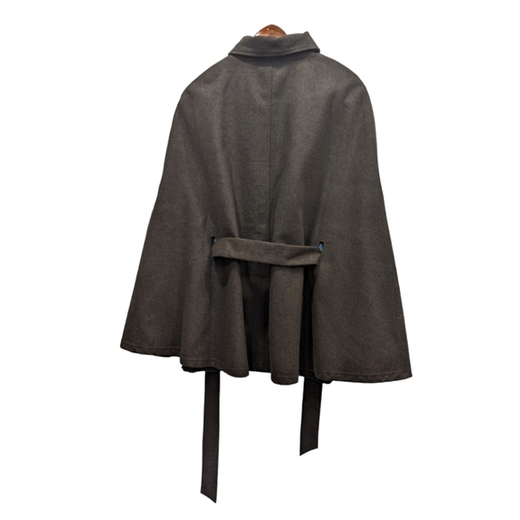 New Jockey Charcoal Wool Blend Double Breasted Light Winter Cape Coat Size S/M/L - Picture 3 of 12